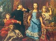 Jan Matejko Portrait of the artist's four children. oil on canvas